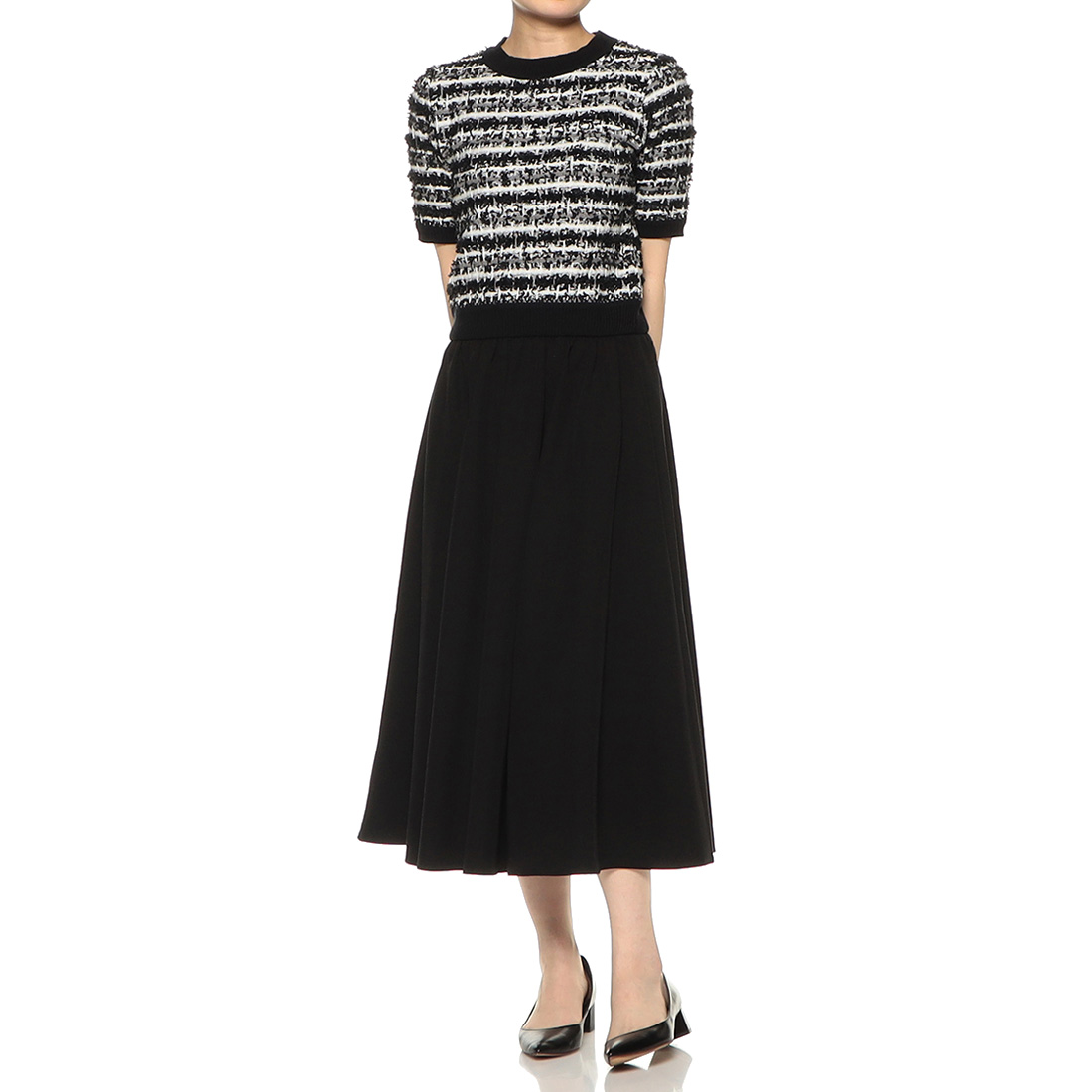 異素材コンビネーションドレス