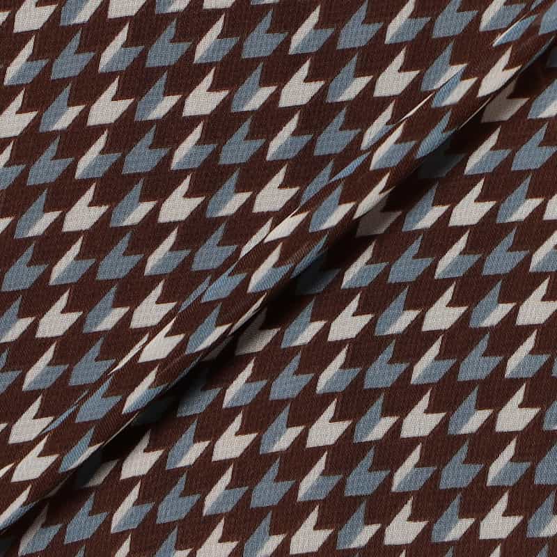 BARNEYS NEW YORK ウォッシャブル 千鳥格子柄プリント シアー素材ボウタイブラウス （キャミソール付き） BROWN