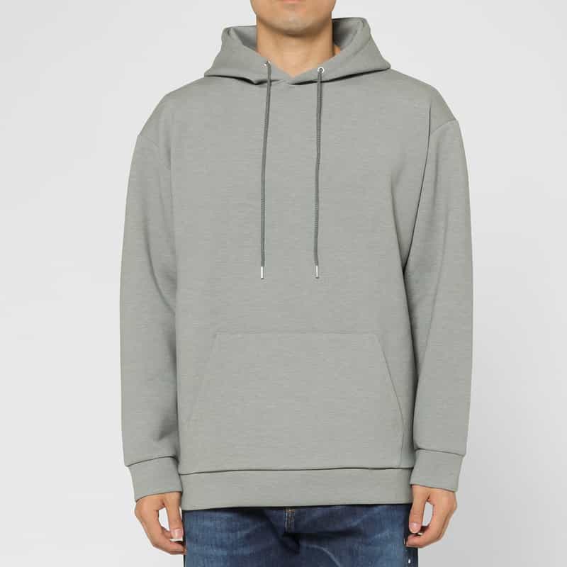 BARNEYS NEW YORK ダンボールニット素材フーデッドニットプルオーバー LIGHT GRAY