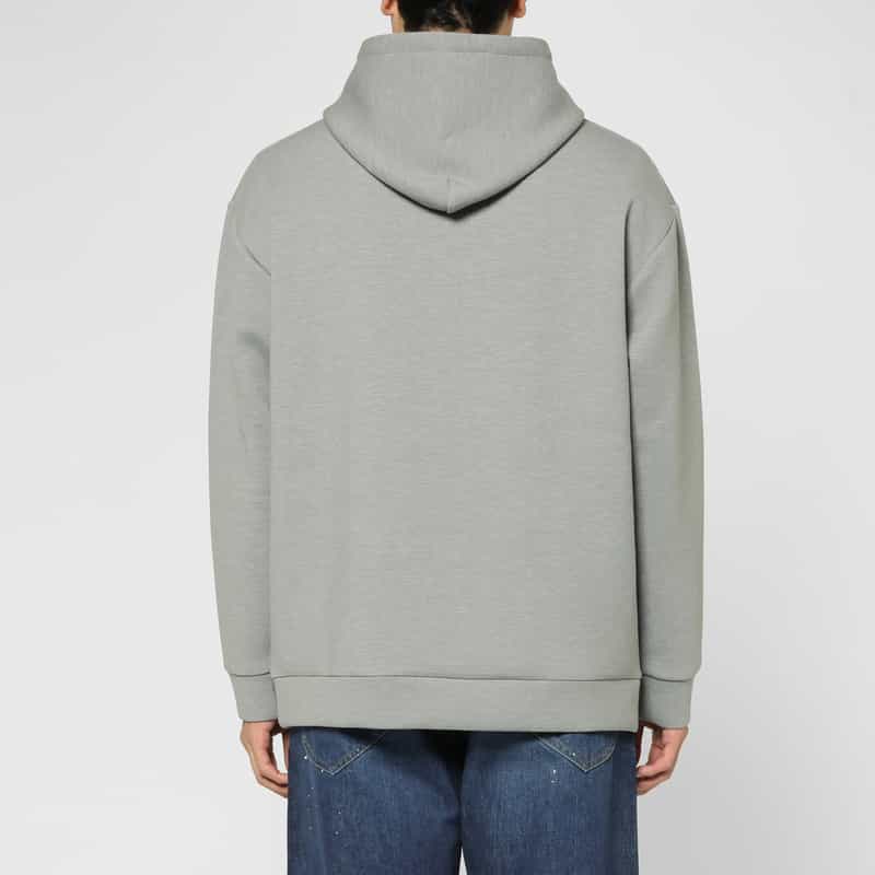 BARNEYS NEW YORK ダンボールニット素材フーデッドニットプルオーバー LIGHT GRAY