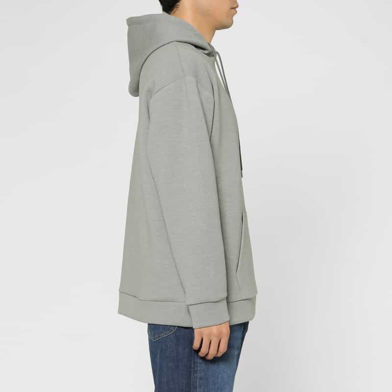 BARNEYS NEW YORK ダンボールニット素材フーデッドニットプルオーバー LIGHT GRAY