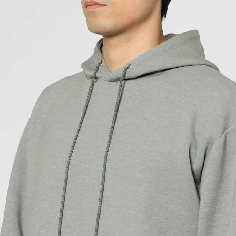 BARNEYS NEW YORK ダンボールニット素材フーデッドニットプルオーバー LIGHT GRAY