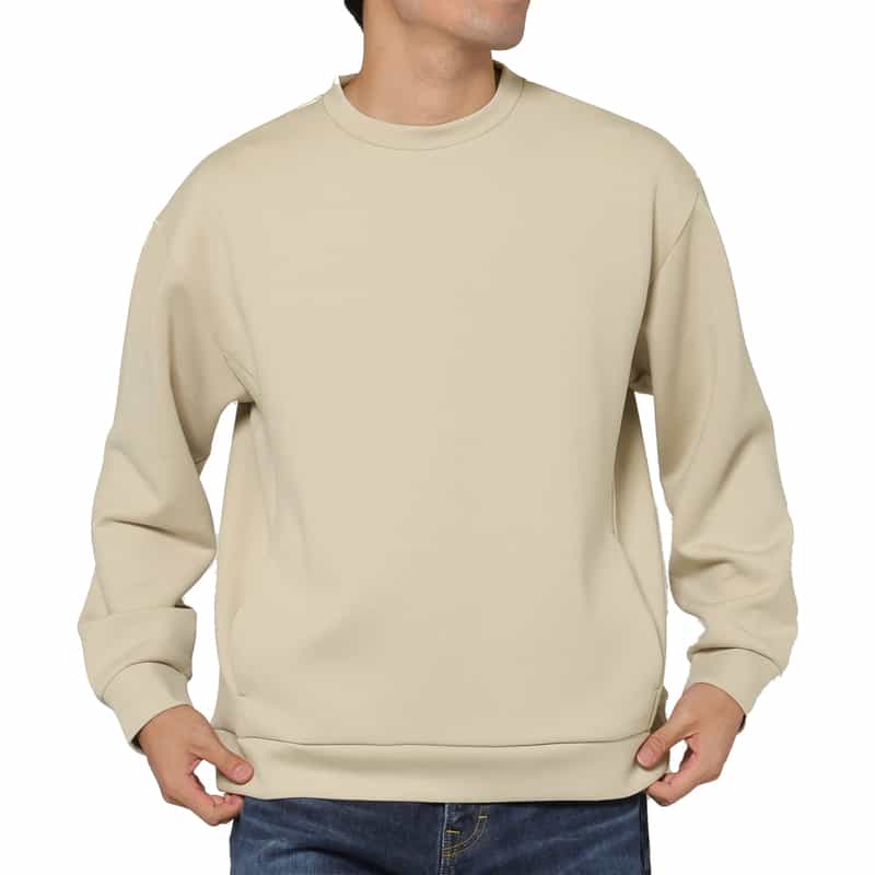 BARNEYS NEW YORK ダンボールニット素材クルーネックニットプルオーバー BEIGE