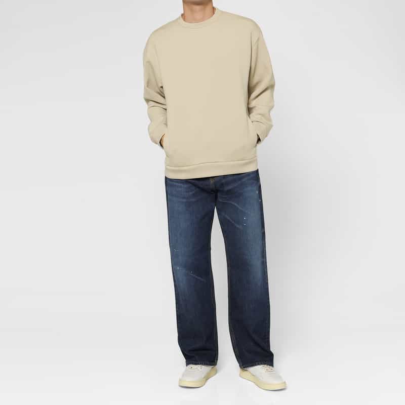 BARNEYS NEW YORK ダンボールニット素材クルーネックニットプルオーバー BEIGE