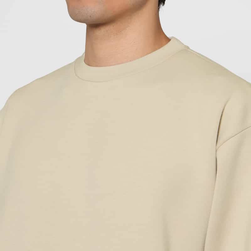 BARNEYS NEW YORK ダンボールニット素材クルーネックニットプルオーバー BEIGE