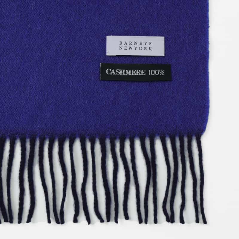 BARNEYS NEW YORK カシミヤ100％スカーフ（30×164） BLUE