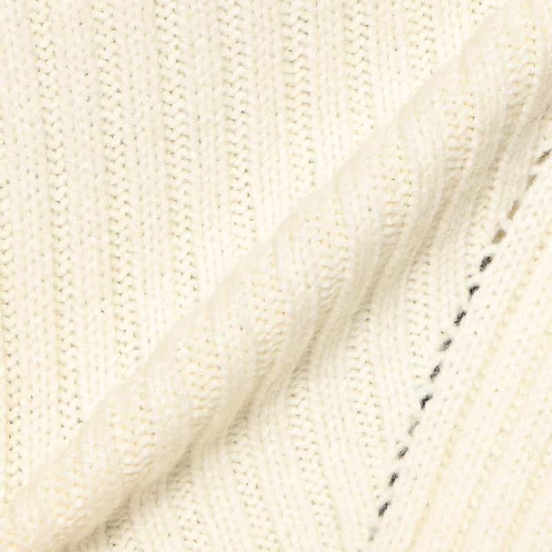 BARNEYS NEW YORK ウォッシャブル ボトルネック ニットプルオーバー IVORY