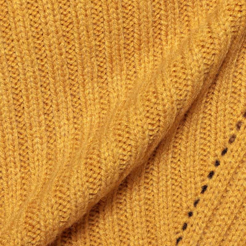 BARNEYS NEW YORK ウォッシャブル ボトルネック ニットプルオーバー MUSTARD