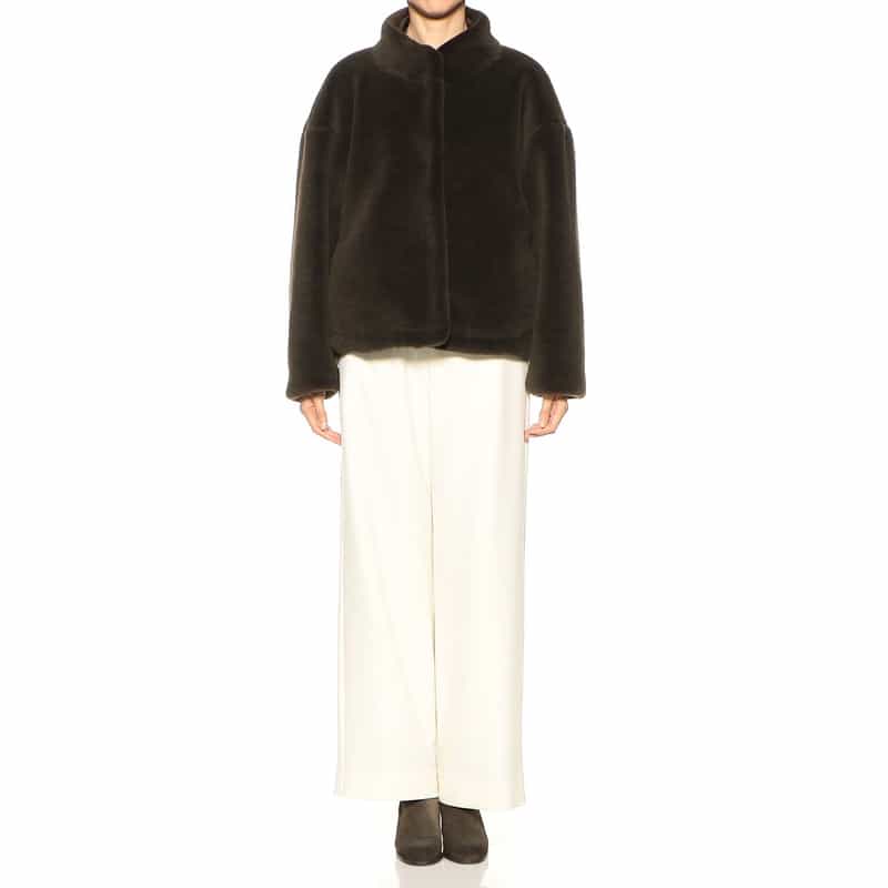 BARNEYS NEW YORK リバーシブル ボアブルゾン DARK BROWN