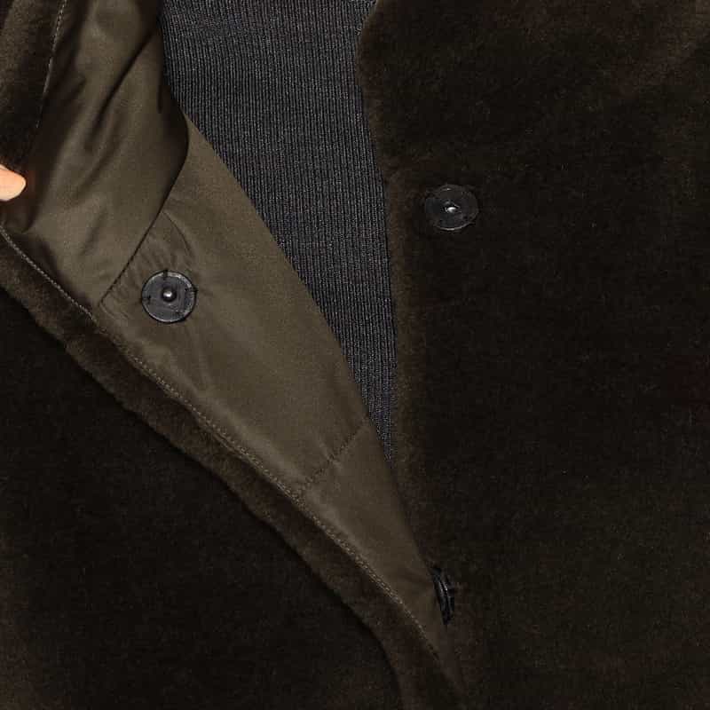 BARNEYS NEW YORK リバーシブル ボアブルゾン DARK BROWN