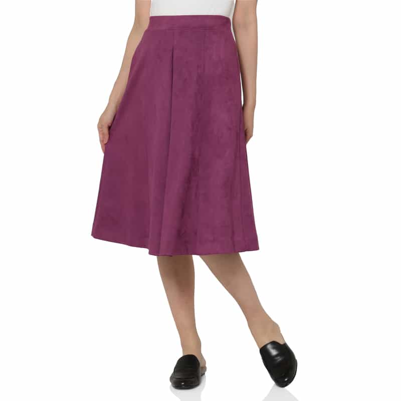 BARNEYS NEW YORK ダンボールニット素材スエードスカート PINK