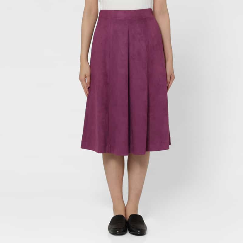BARNEYS NEW YORK ダンボールニット素材スエードスカート PINK