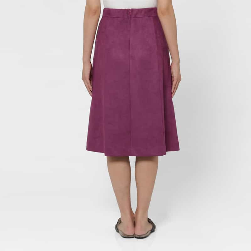 BARNEYS NEW YORK ダンボールニット素材スエードスカート PINK