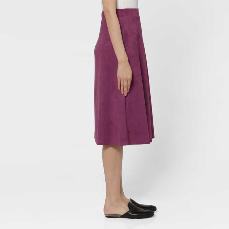 BARNEYS NEW YORK ダンボールニット素材スエードスカート PINK