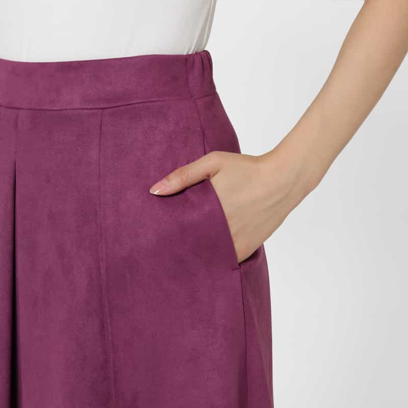 BARNEYS NEW YORK ダンボールニット素材スエードスカート PINK