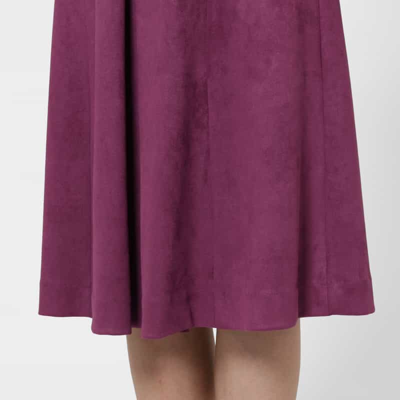 BARNEYS NEW YORK ダンボールニット素材スエードスカート PINK