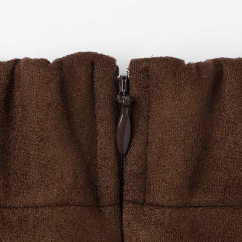 BARNEYS NEW YORK ダンボールニット素材スエードスカート BROWN