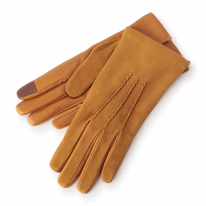 BARNEYS NEW YORK レザーグローブ（タッチパネル対応） CAMEL