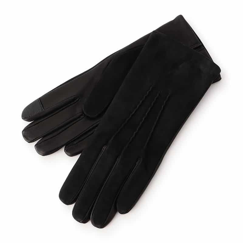 BARNEYS NEW YORK レザーグローブ（タッチパネル対応） BLACK