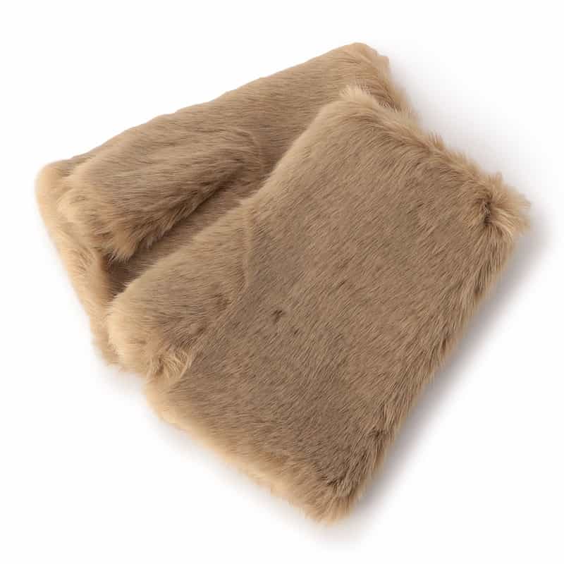 BARNEYS NEW YORK エコファー フィンガーレスグローブ BEIGE