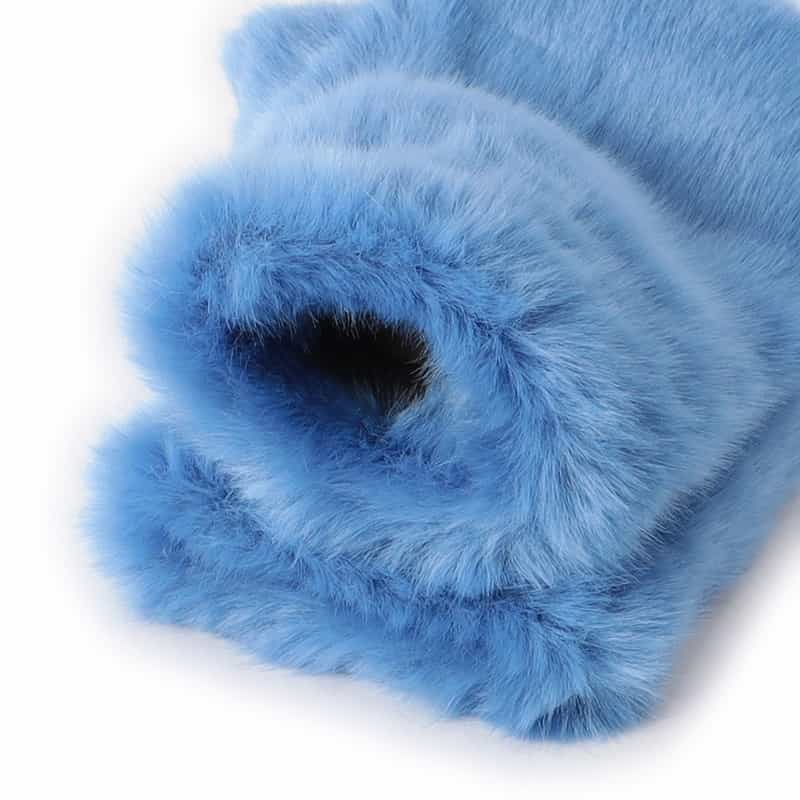 BARNEYS NEW YORK エコファー フィンガーレスグローブ BLUE