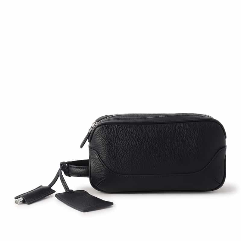PELLE MORBIDA ハンドル付きポーチ "PMO-MB028A" NAVY