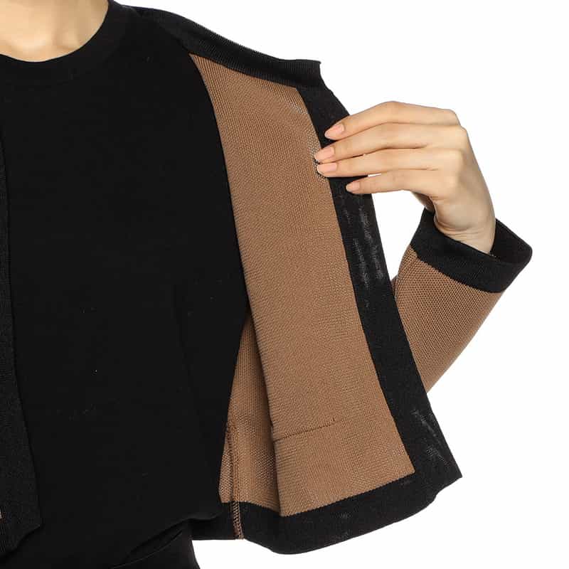 BARNEYS NEW YORK バイカラー コンパクト ニットカーディガン CAMEL