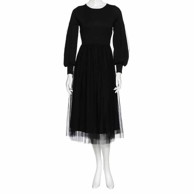 BARNEYS NEW YORK ウォッシャブル コンビネーション ドレス BLACK