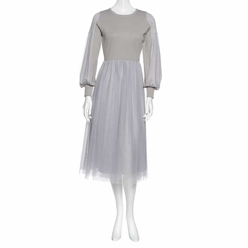 BARNEYS NEW YORK ウォッシャブル コンビネーション ドレス GRAY