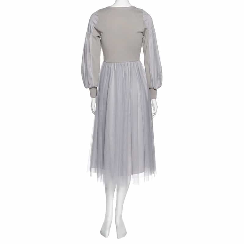 BARNEYS NEW YORK ウォッシャブル コンビネーション ドレス GRAY