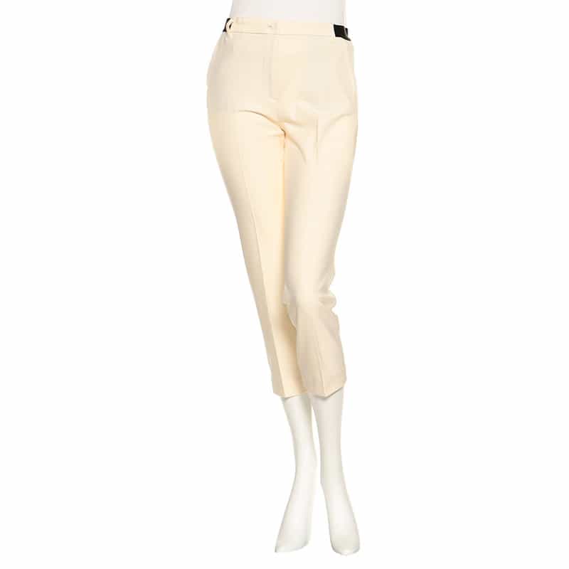 BARNEYS NEW YORK ウォッシャブル 2WAYストレッチ バックウエストゴムパンツ IVORY