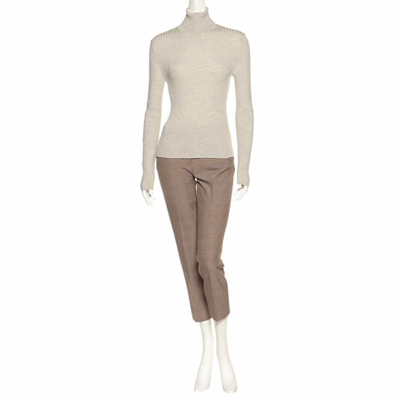 BARNEYS NEW YORK ウォッシャブル 2WAYストレッチ バックウエストゴムパンツ BROWN