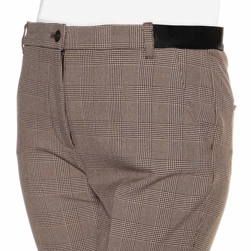 BARNEYS NEW YORK ウォッシャブル 2WAYストレッチ バックウエストゴムパンツ BROWN