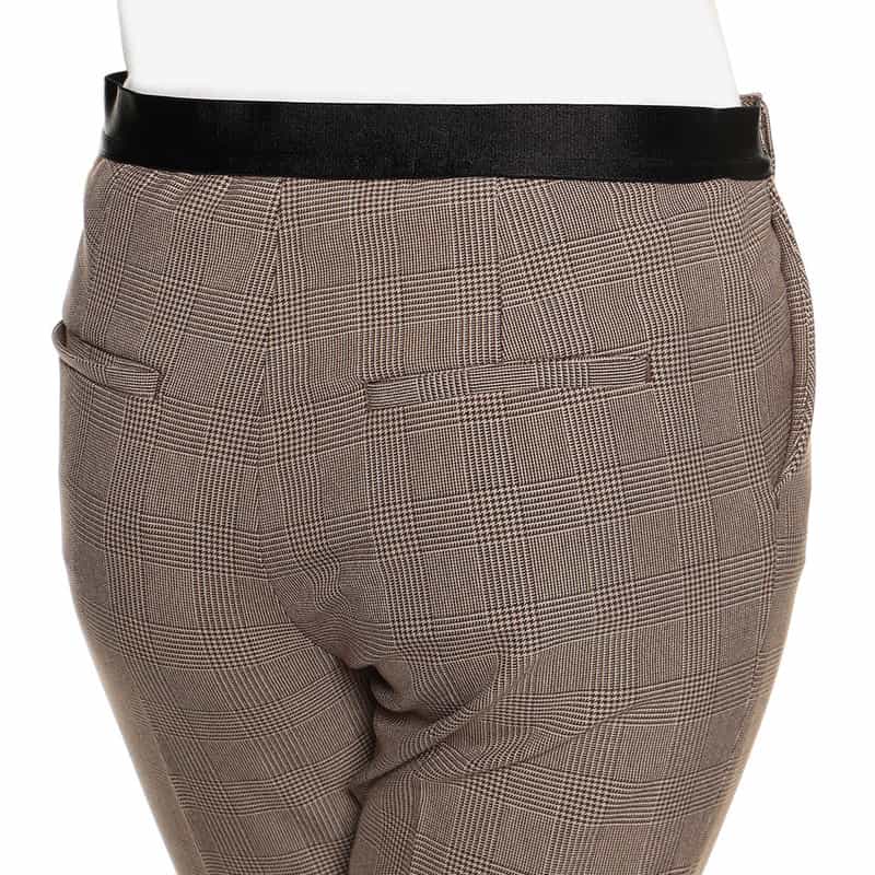 BARNEYS NEW YORK ウォッシャブル 2WAYストレッチ バックウエストゴムパンツ BROWN