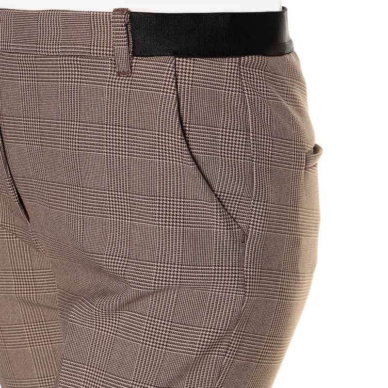 BARNEYS NEW YORK ウォッシャブル 2WAYストレッチ バックウエストゴムパンツ BROWN