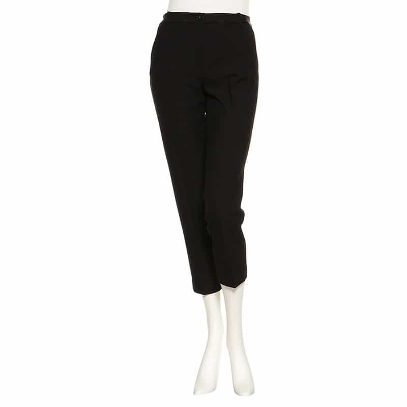 BARNEYS NEW YORK ウォッシャブル 2WAYストレッチ バックウエストゴムパンツ BLACK