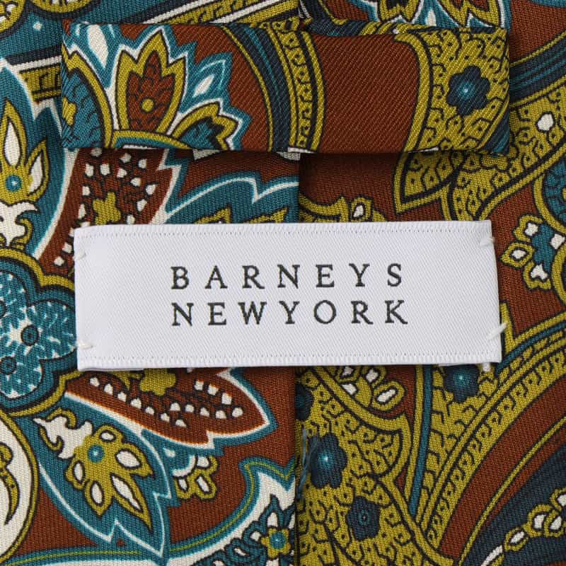 BARNEYS NEW YORK ペイズリー柄タイ WINE