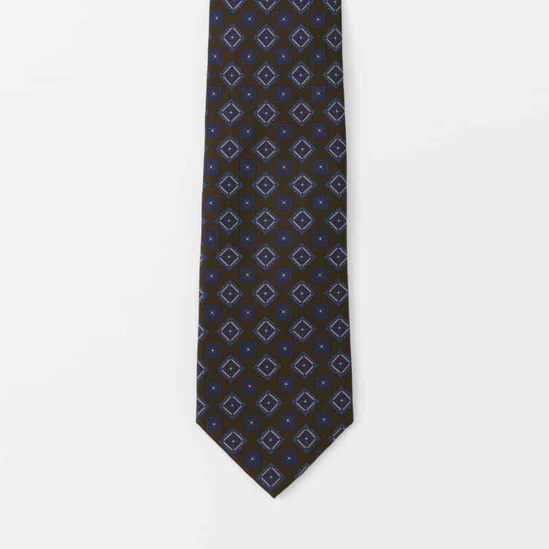 BARNEYS NEW YORK スクエア柄タイ BROWN