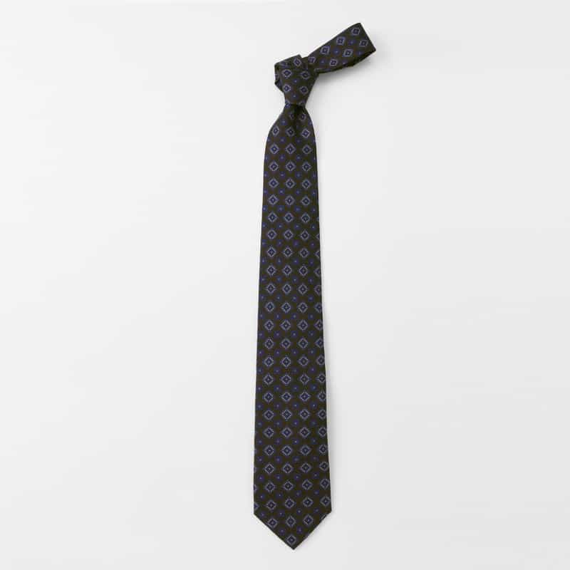 BARNEYS NEW YORK スクエア柄タイ BROWN