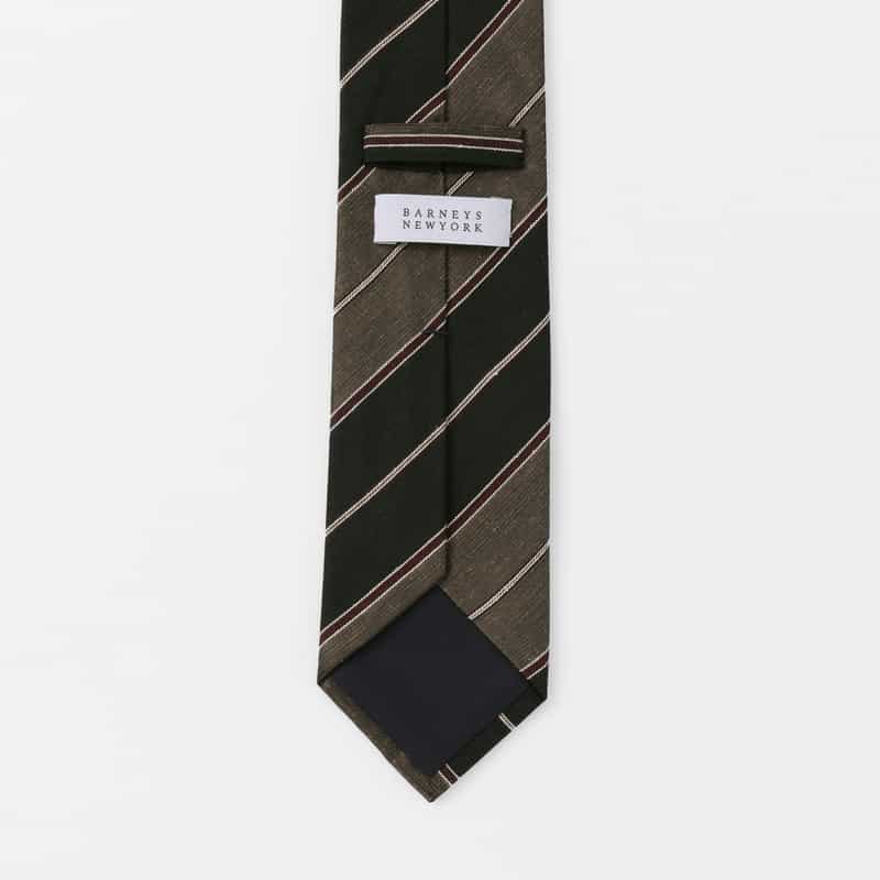 BARNEYS NEW YORK レジメンタル柄タイ BLACK