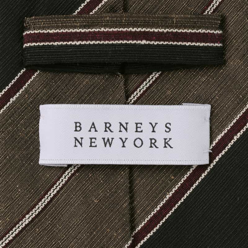 BARNEYS NEW YORK レジメンタル柄タイ BLACK