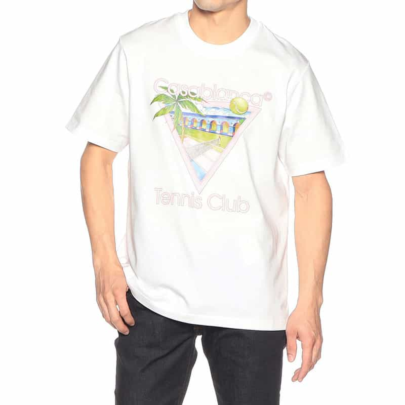 CASABLANCA プリントTシャツ WHITE