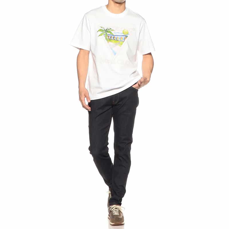 CASABLANCA プリントTシャツ WHITE