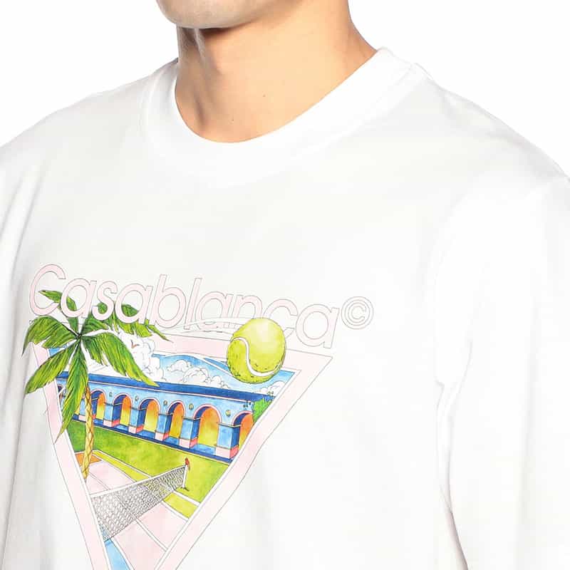 CASABLANCA プリントTシャツ WHITE