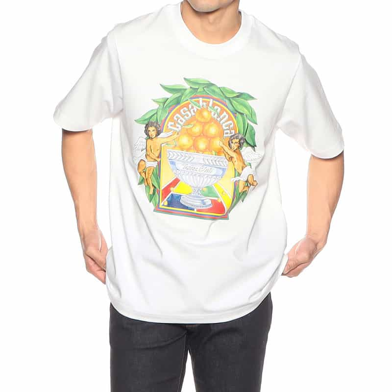 CASABLANCA プリントTシャツ WHITE