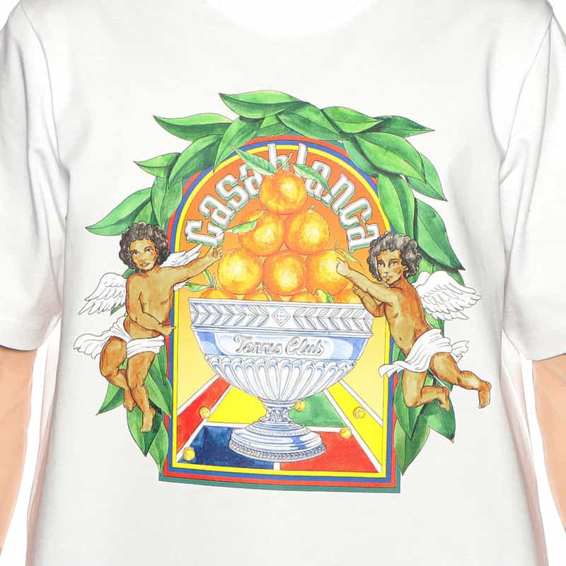 CASABLANCA プリントTシャツ WHITE