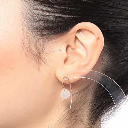 ポメころび◆ボタニカルカービング✧モスアゲート×ブルーカルセドニー ピアス ピアス ルナ カルセドニー K18YG