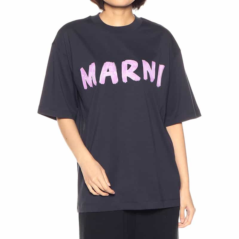 MARNI ロゴプリントTシャツ NAVY