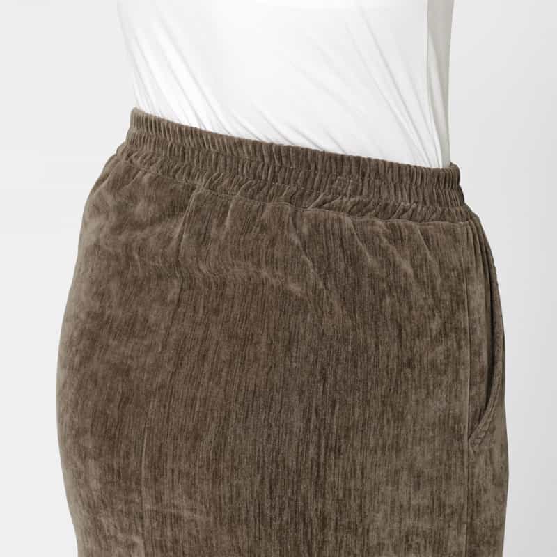BARNEYS NEW YORK ベロア調素材ロングタイトスカート BROWN