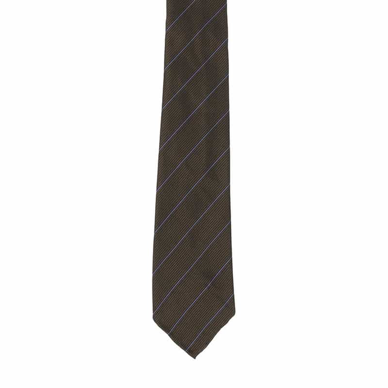 ATTO VANNUCCI FIRENZE セッテピエゲストライプ柄タイ DARK BROWN